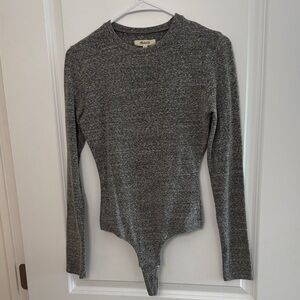 Madewell Charcoal Long Sleeve Bodysuit - Small